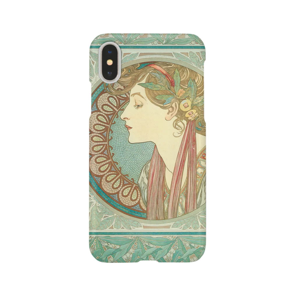 SONOTENI-ARTの014-005　アルフォンス・ミュシャ　『月桂樹』　スマホケース　表側面印刷　iPhone XS/X専用デザイン　SC6 iPhone Smartphone Case