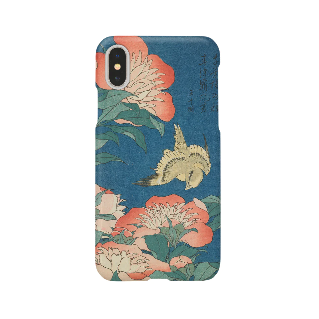 SONOTENI-ARTの003-003　葛飾北斎　『芍薬　カナアリ』　スマホケース　表側面印刷　iPhone XS/X専用デザイン　SC6 iPhone Smartphone Case