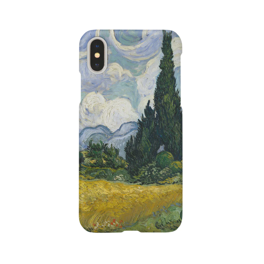 SONOTENI-ARTの005-015　ゴッホ　『糸杉のある麦畑』　スマホケース　表側面印刷　iPhone XS/X専用デザイン　SC6 iPhone Smartphone Case