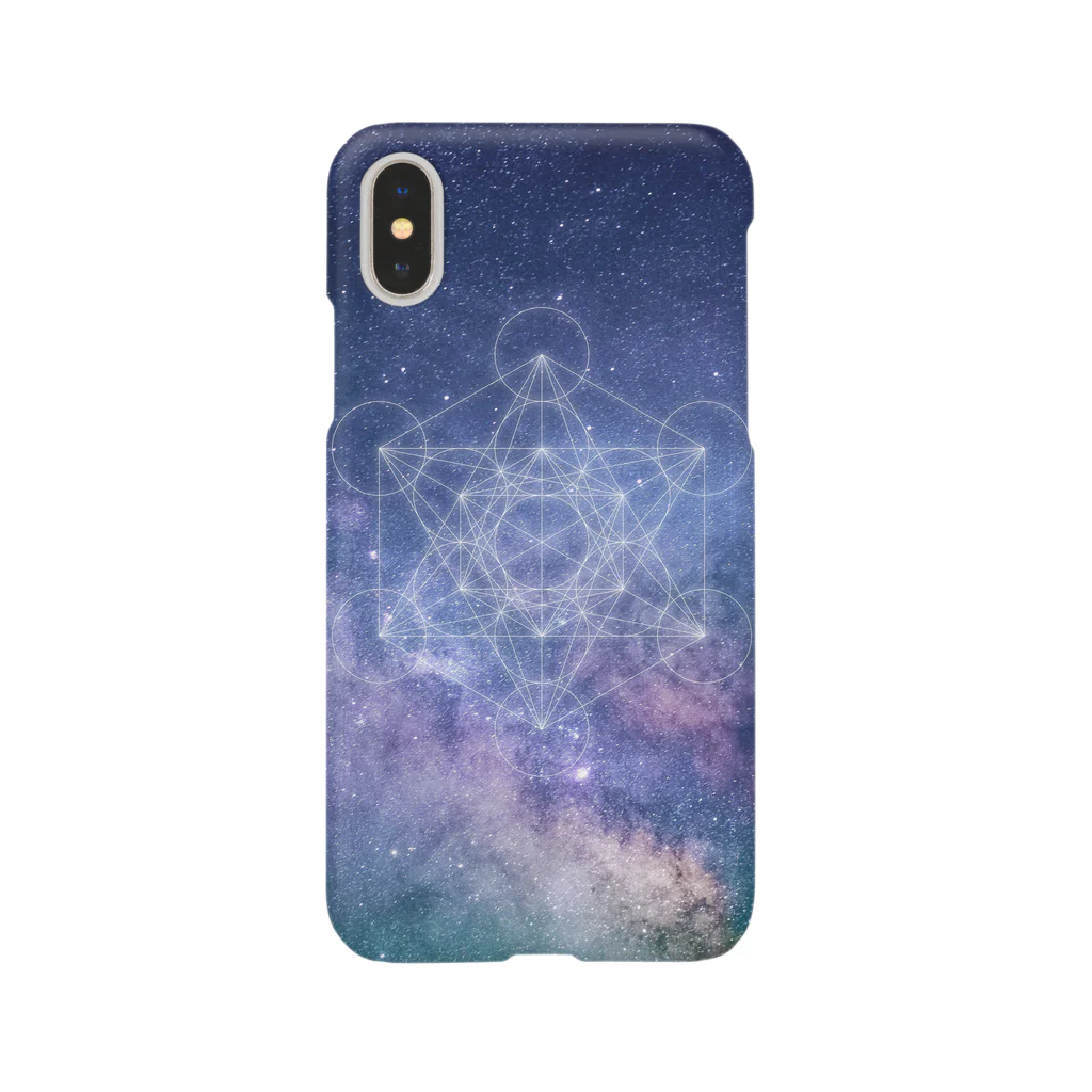 metao dzn【メタヲデザイン】の宇宙TEE001（神聖幾何学） iPhone Smartphone Case
