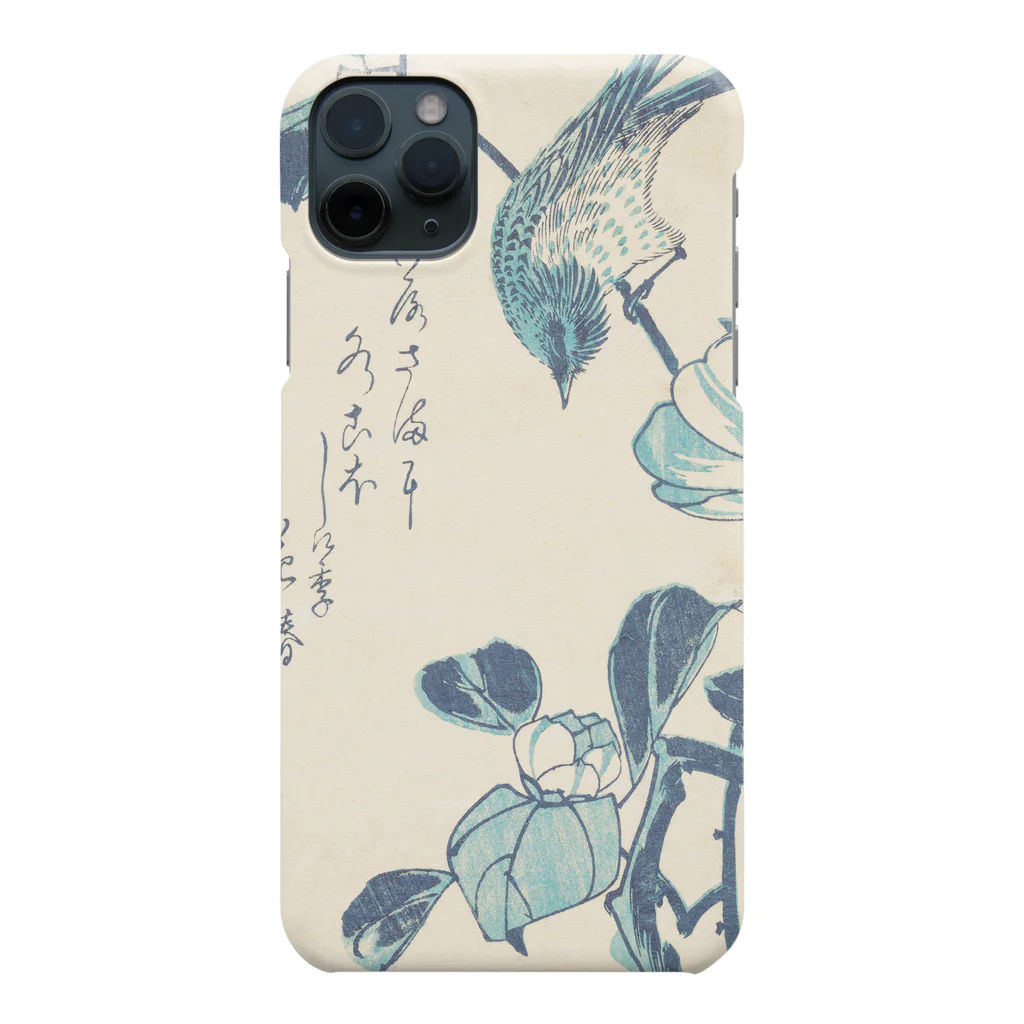 SONOTENI-ARTの024-003　歌川広重　『椿と鳥』　スマホケース　表側面印刷　iPhone 11/11ProMax専用デザイン　SC3 iPhone Smartphone Case
