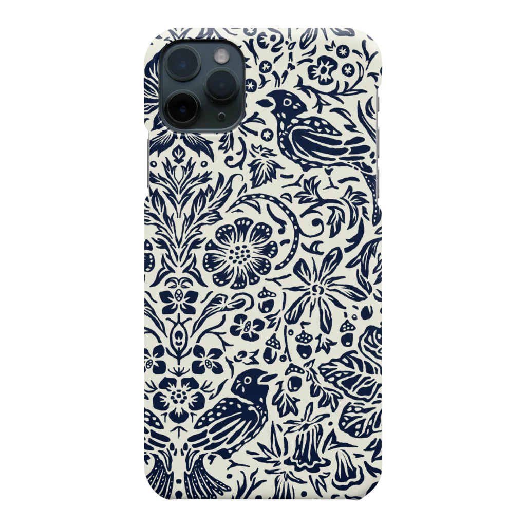 イジャクノ絨毯 ｜ IJAKUCARPETのさえずる森（ネイビー） iPhone Smartphone Case