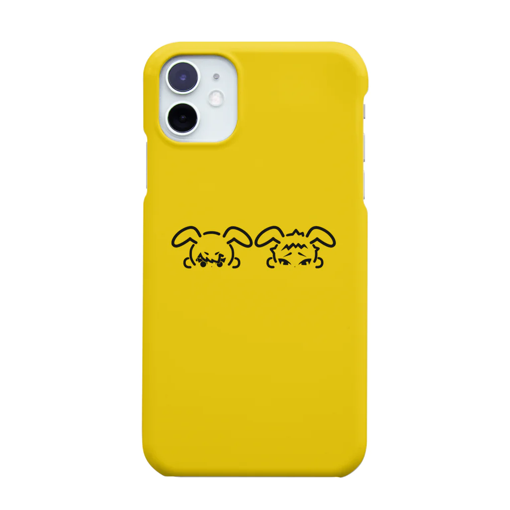 キナコの黒白バニー黄色 iPhone Smartphone Case