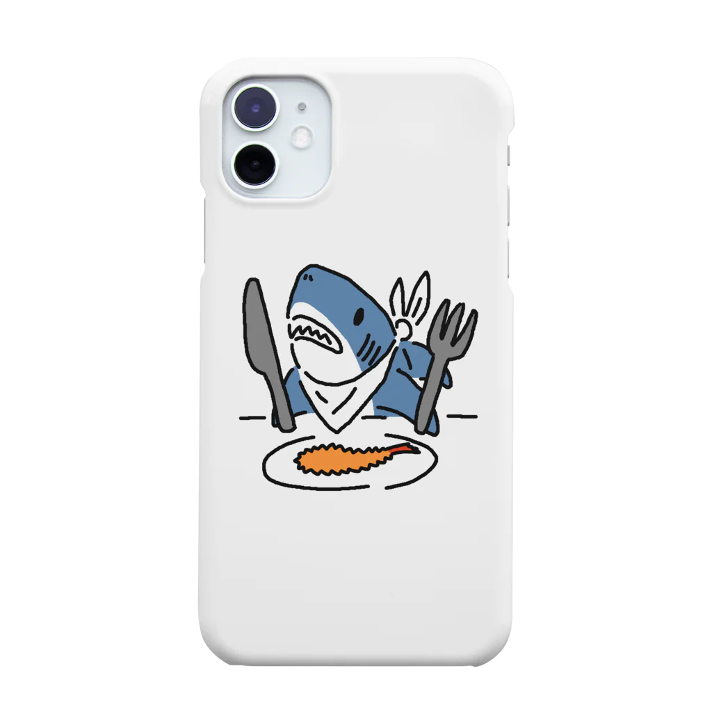 サメ わりとおもいのエビフライを食べようとするサメ iPhone Smartphone Case