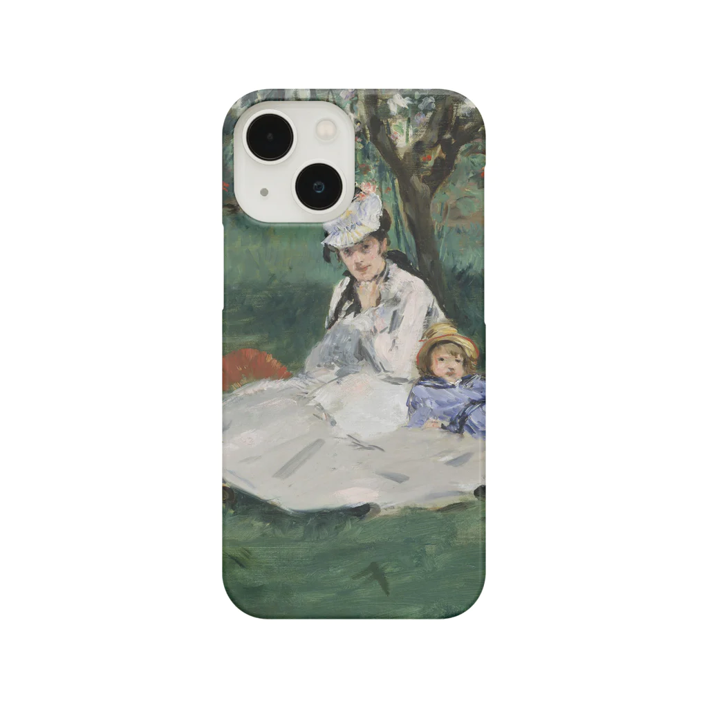 SONOTENI-ARTの012-002　エドゥアール・マネ　『庭のモネ一家』　スマホケース　表側面印刷　iPhone 13mini/12mini専用デザイン　SC2 iPhone Smartphone Case