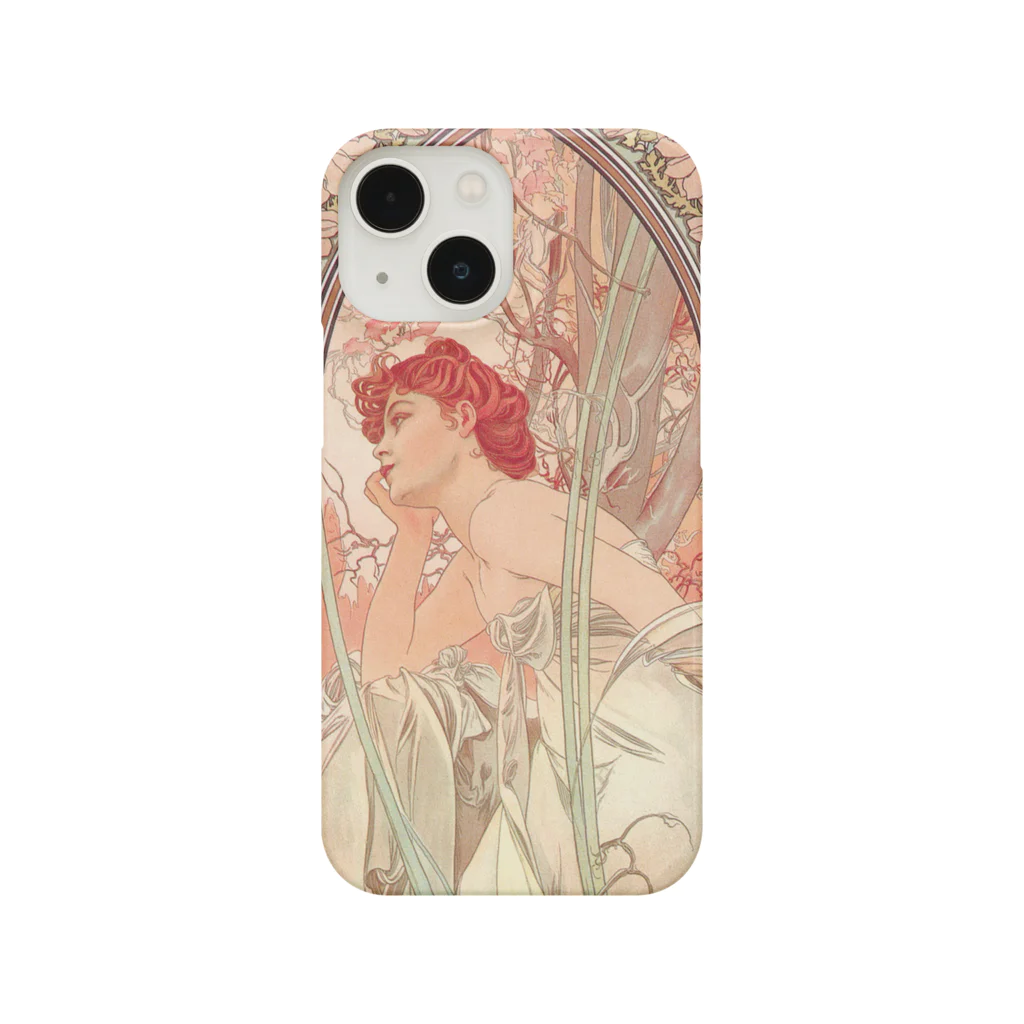 SONOTENI-ARTの014-011　アルフォンス・ミュシャ　『時の流れ：夕べの夢想』　スマホケース　表側面印刷　iPhone 13mini/12mini専用デザイン　SC2 iPhone Smartphone Case