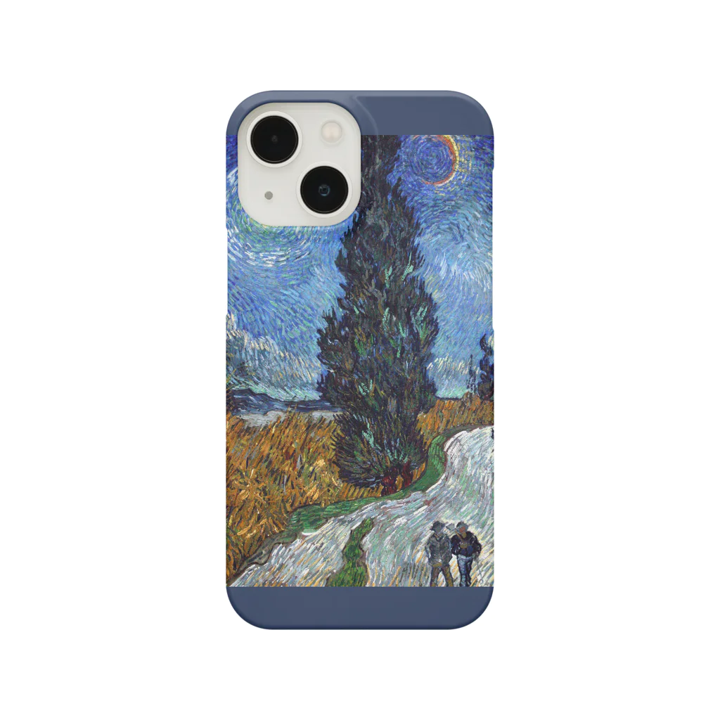 SONOTENI-ARTの005-003　ゴッホ　『糸杉と星の見える道』　スマホケース　表側面印刷　iPhone 13mini/12mini専用デザイン　SC2 iPhone Smartphone Case