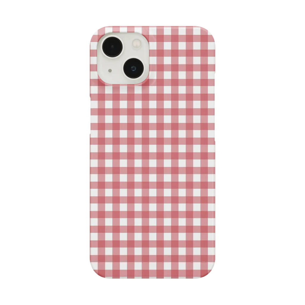 utouch_のギンガムちゃん【赤】 iPhone Smartphone Case