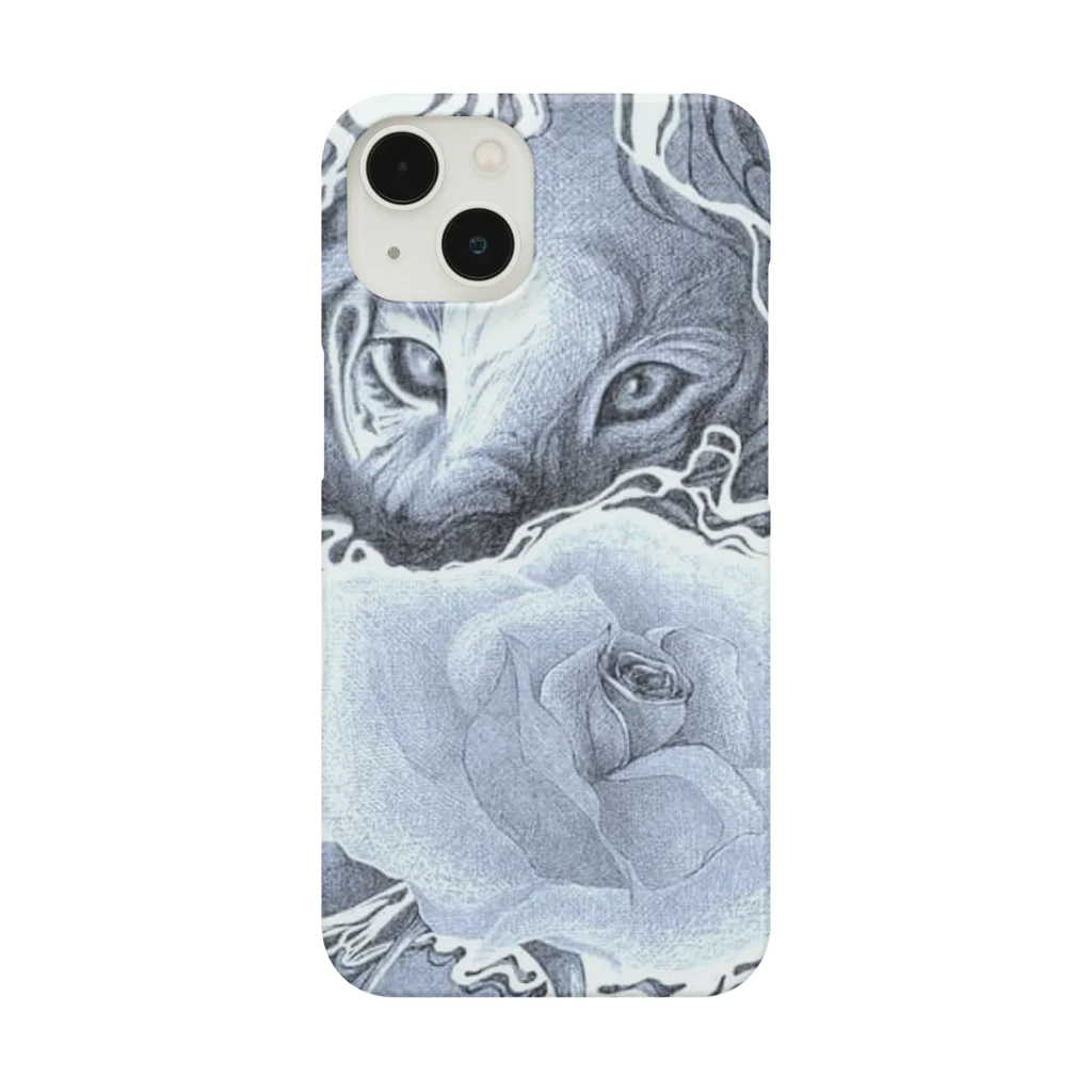 福　来の虎と薔薇 iPhone Smartphone Case