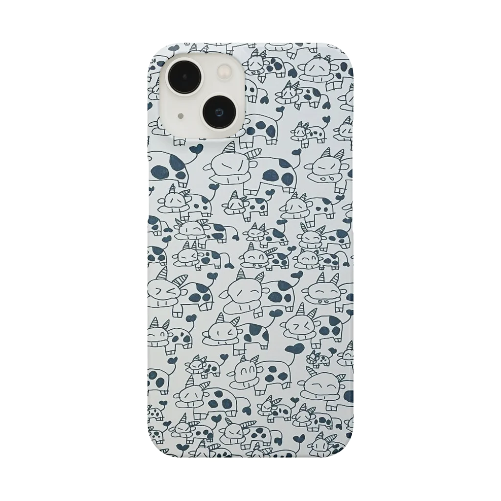 Yu_m&Nanan のウシの行列スマホケース iPhone Smartphone Case