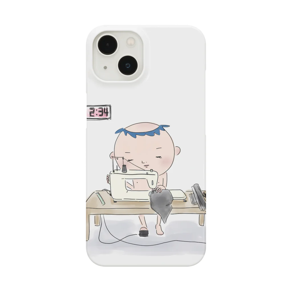 いしだよりこ商店のミルかつ〈ミシン男子〉 iPhone Smartphone Case