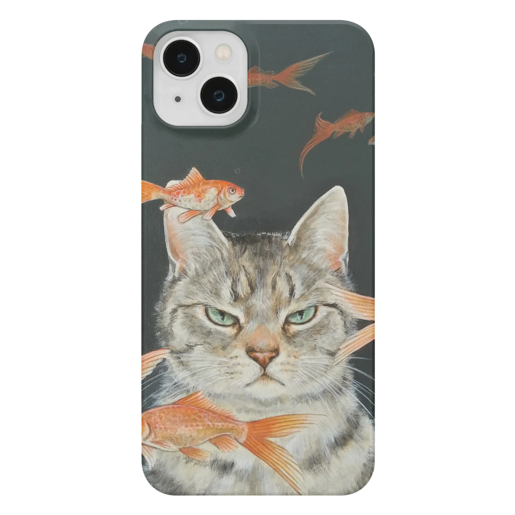 おちょぴの金魚と猫 iPhone Smartphone Case