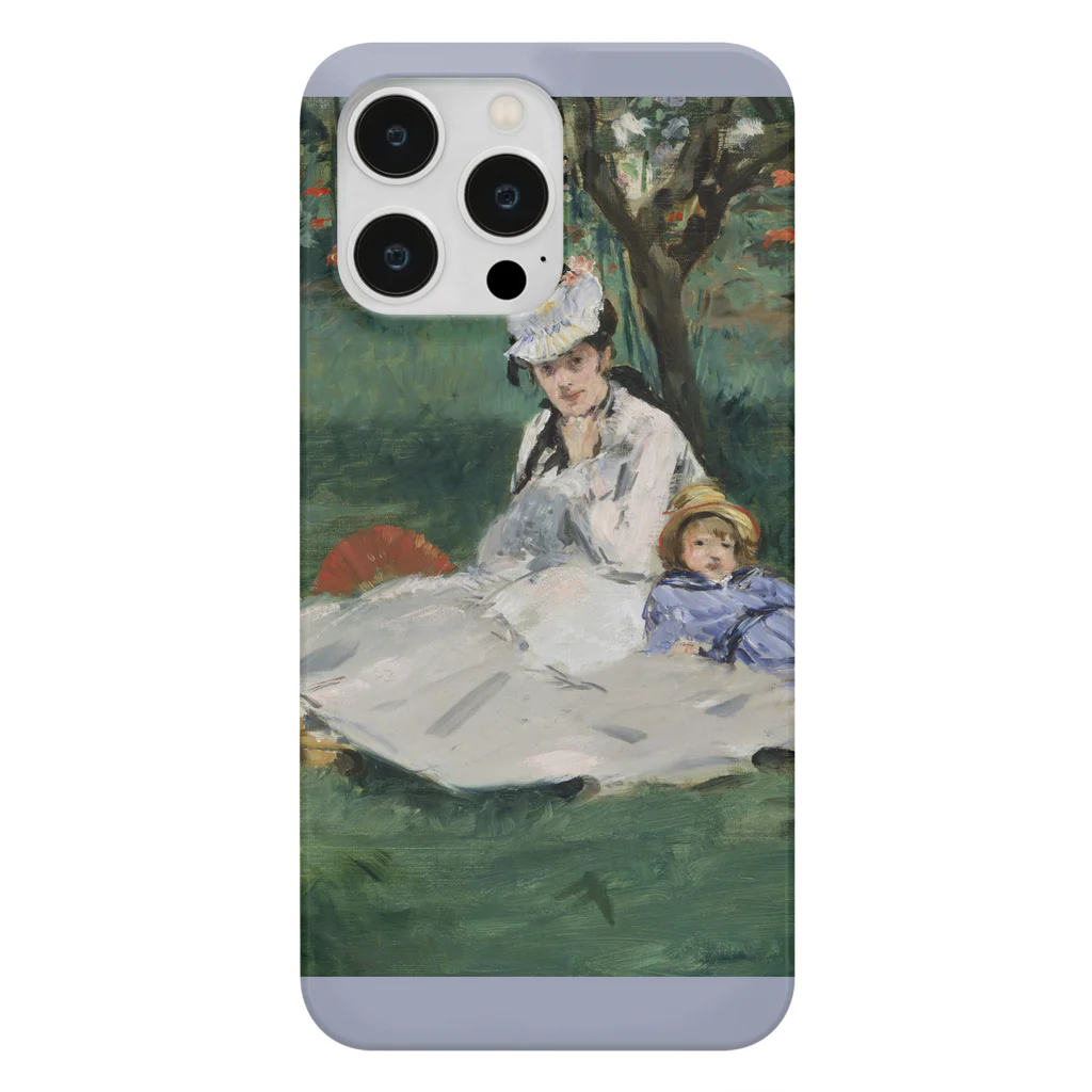 SONOTENI-ARTの012-002　エドゥアール・マネ　『庭のモネ一家』　スマホケース　表側面印刷　iPhone 14ProMax/14Plus/13ProMax/12ProMax専用デザイン　SC4-2 iPhone Smartphone Case