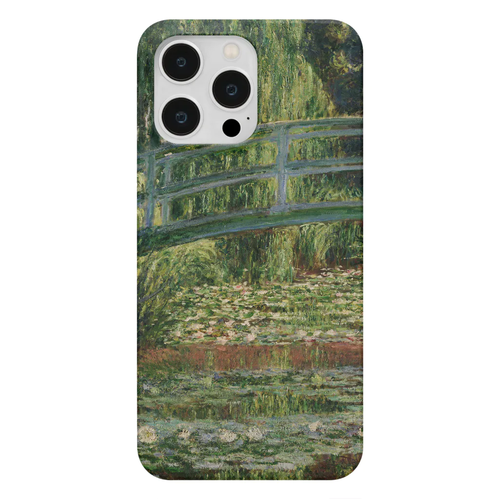 SONOTENI-ARTの004-014　クロード・モネ　『ジヴェルニーの日本の橋と睡蓮の池』　スマホケース　表側面印刷　iPhone 14ProMax/14Plus/13ProMax/12ProMax専用デザイン　SC4-2 iPhone Smartphone Case