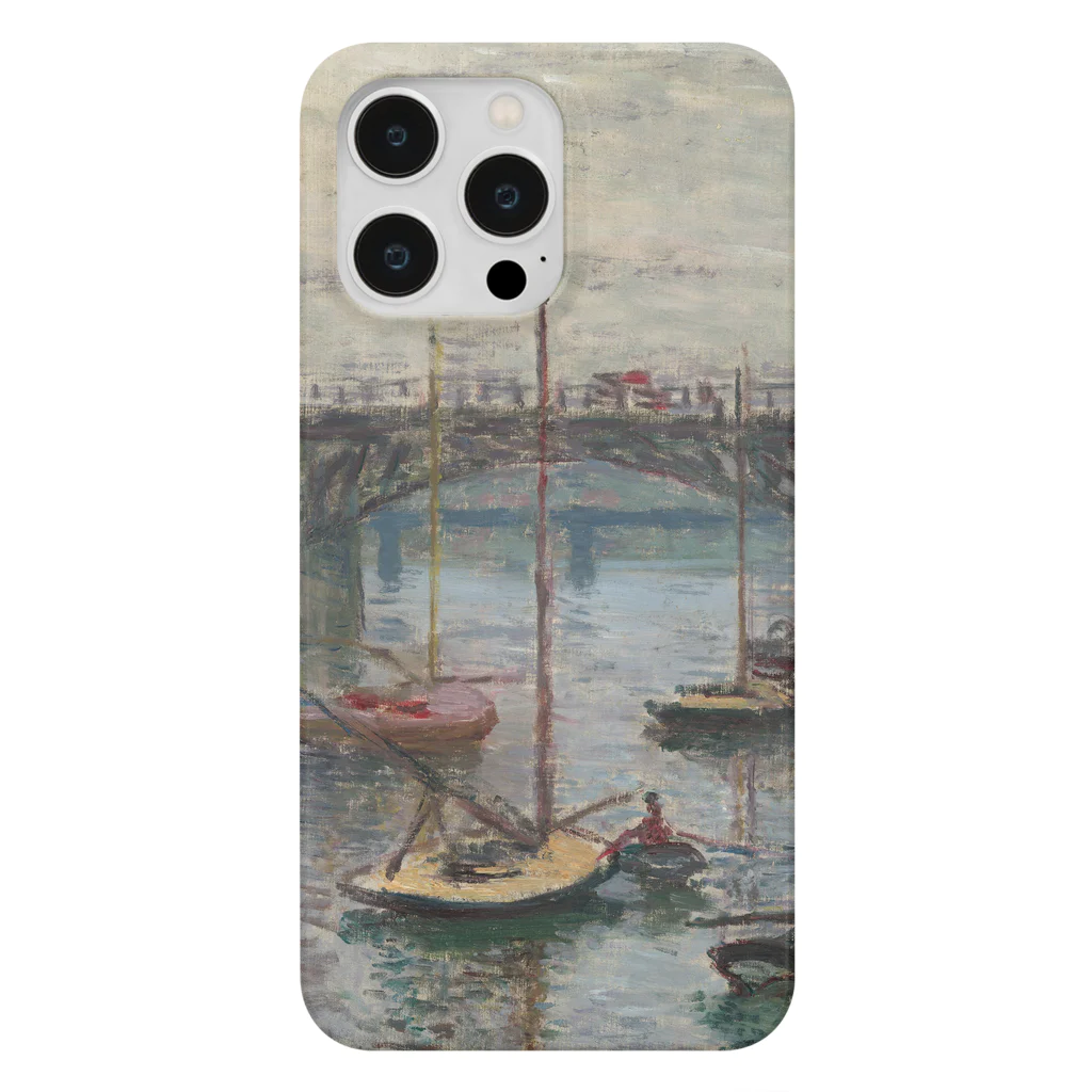 SONOTENI-ARTの004-024　クロード・モネ　『灰色の日のアルジャントゥイユの橋』　スマホケース　表側面印刷　iPhone 14ProMax/14Plus/13ProMax/12ProMax専用デザイン　SC4-2 iPhone Smartphone Case