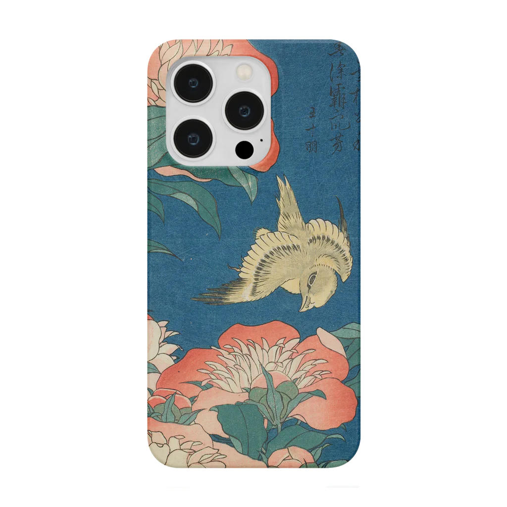 SONOTENI-ARTの003-003　葛飾北斎　『芍薬　カナアリ』　スマホケース　表側面印刷　iPhone 14/14Pro/13/13Pro/12/12Pro専用デザイン　SC4-1 iPhone Smartphone Case