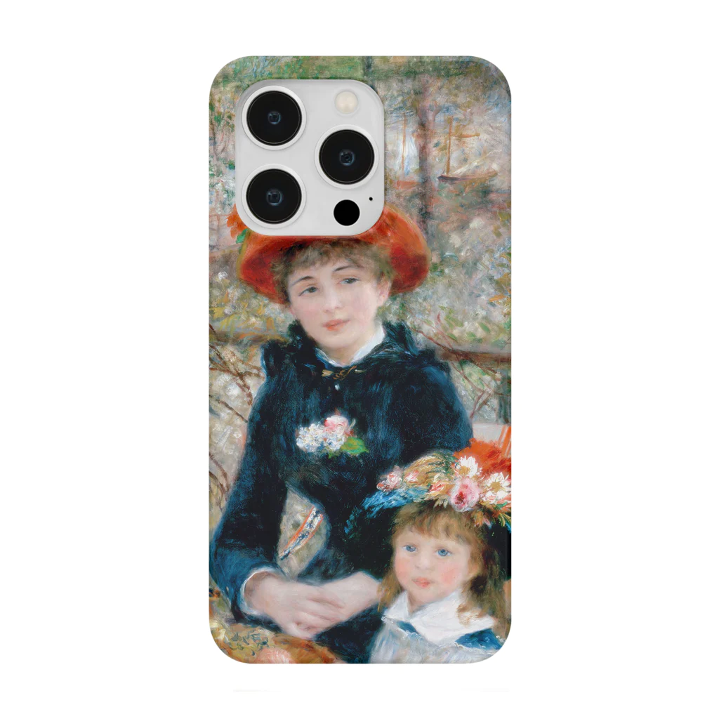 SONOTENI-ARTの016-005　ルノワール　『二人の姉妹（テラスにて）』　スマホケース　表側面印刷　iPhone 14/14Pro/13/13Pro/12/12Pro専用デザイン　SC4-1 iPhone Smartphone Case