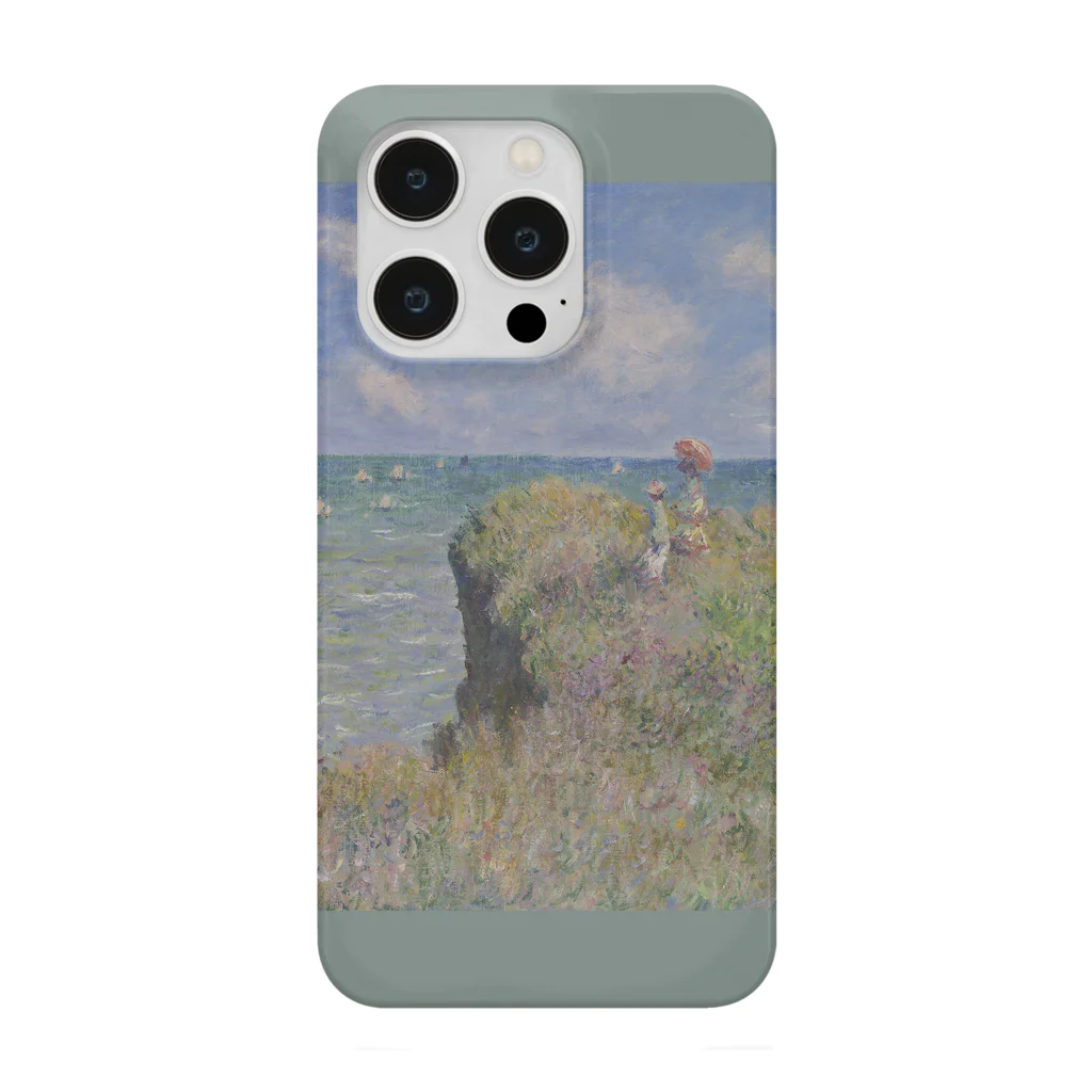SONOTENI-ARTの004-018　クロード・モネ　『プールヴィルの断崖の上の散歩』　スマホケース　表側面印刷　iPhone 14/14Pro/13/13Pro/12/12Pro専用デザイン　SC4-1 iPhone Smartphone Case