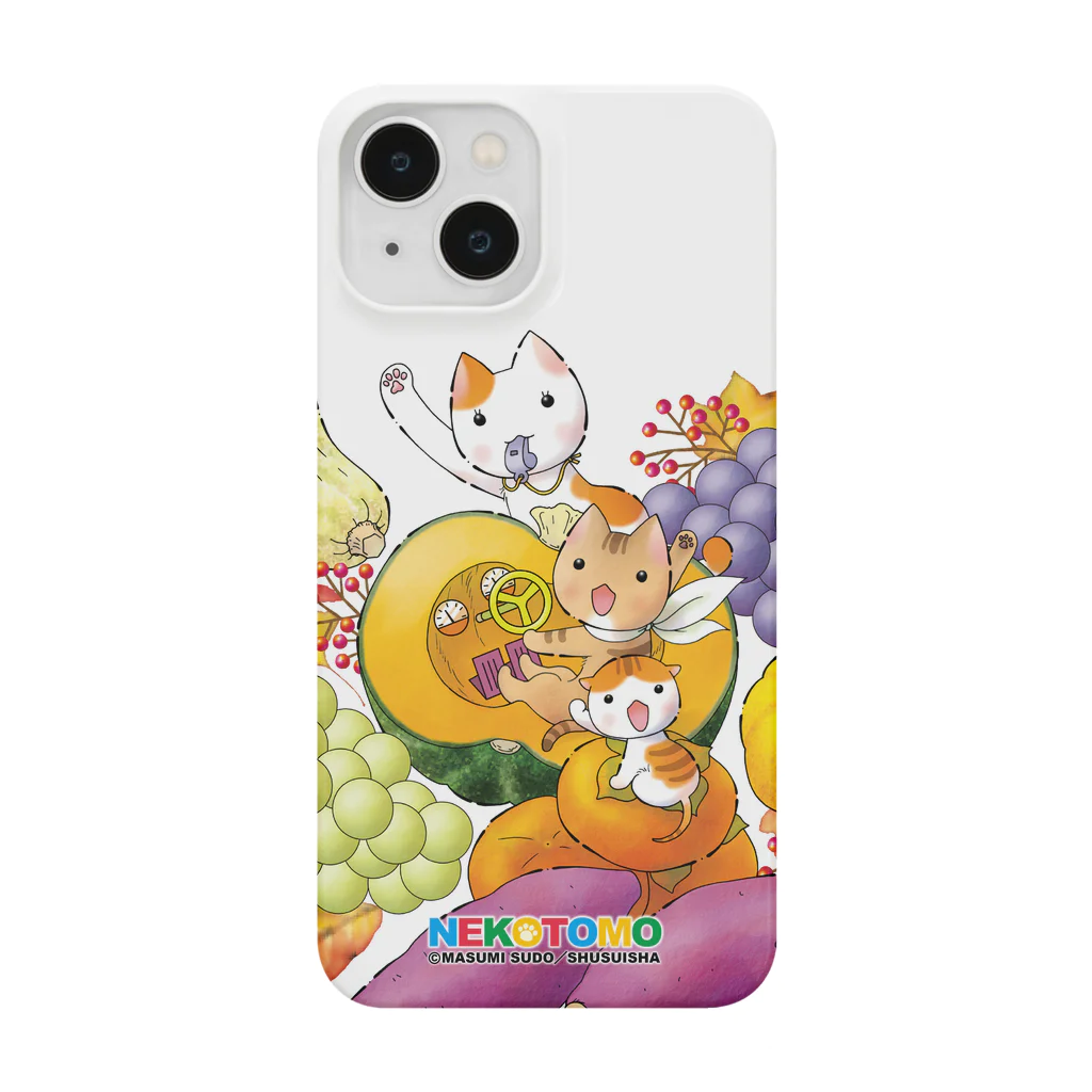 漫画「ねことも」公式グッズショップのMASUMI SUDOコレクション「猫と秋の実り」 iPhone Smartphone Case