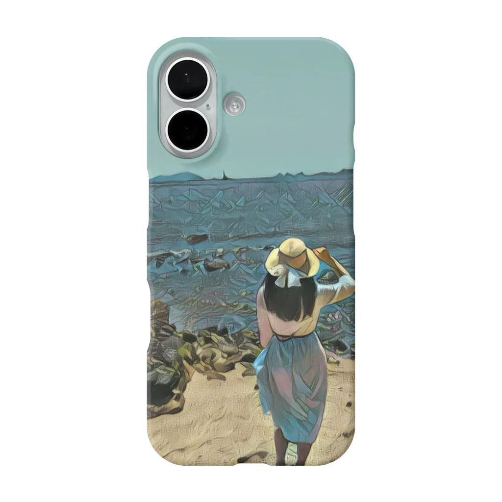simple_NのSea girl iPhone Smartphone Case