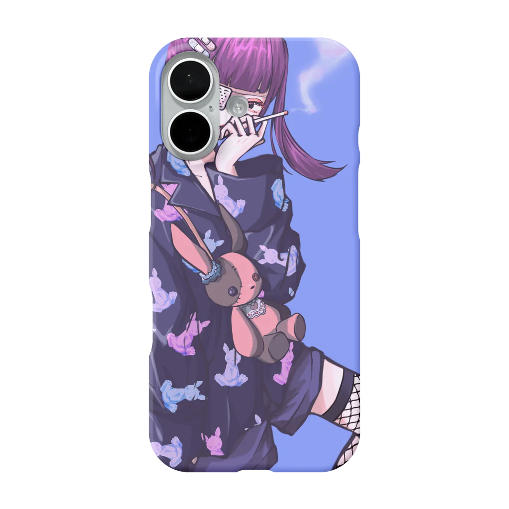 ｱｻｷﾞﾘｮｳ［ORCHID GRAY］のメンヘラタバコ女子(ツインテールウサギ) iPhone Smartphone Case