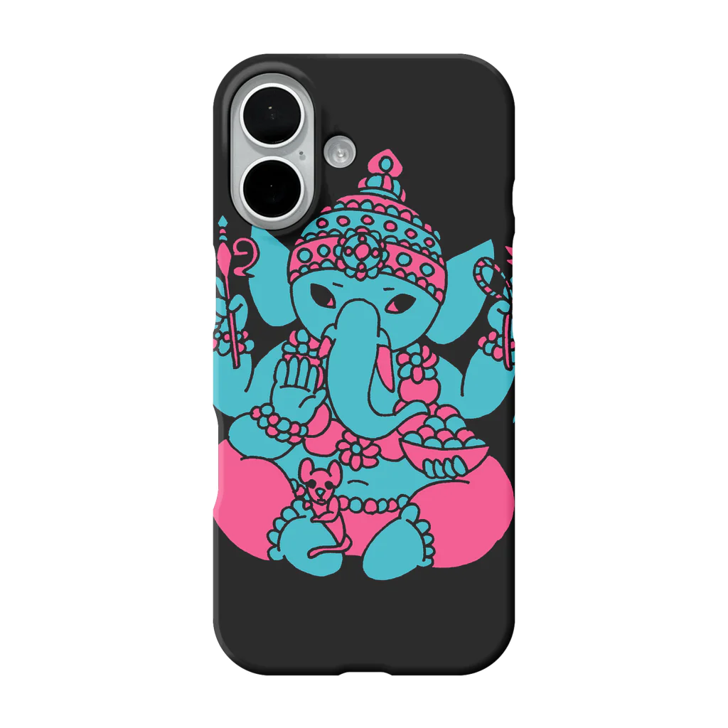 日本どうぶつの会の開運！？インドの神様「ガネーシャ」スマホケース iPhone Smartphone Case