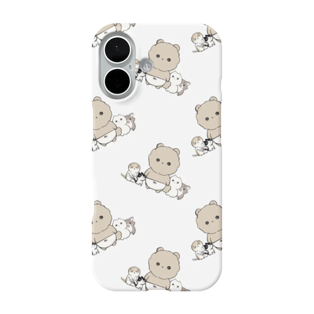 artliccaのふわふわのくま総柄 iPhone Smartphone Case