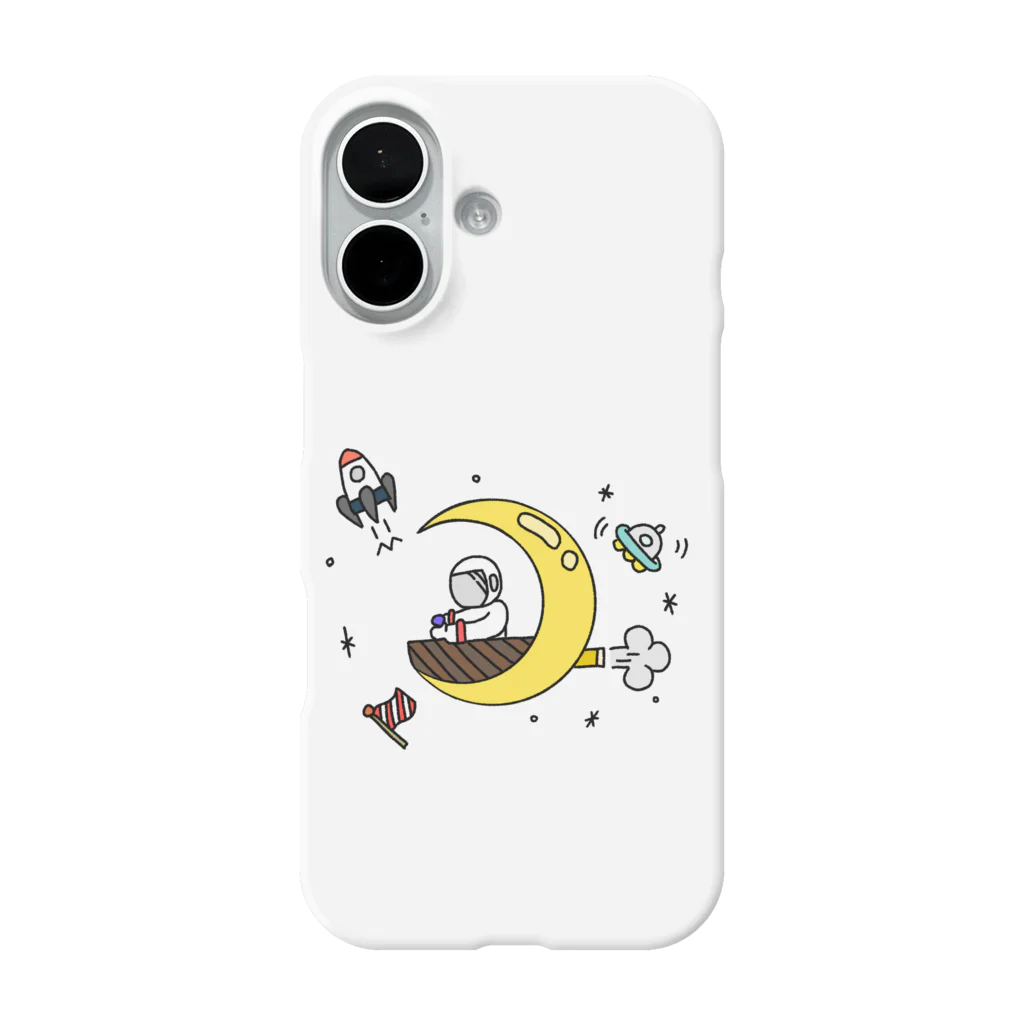 Moon.mondの月の操縦・シンプル宇宙飛行士 iPhone Smartphone Case