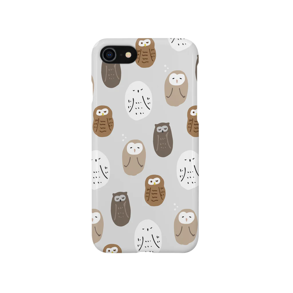 kushirookayuのおひるねフクロウ iPhone Smartphone Case
