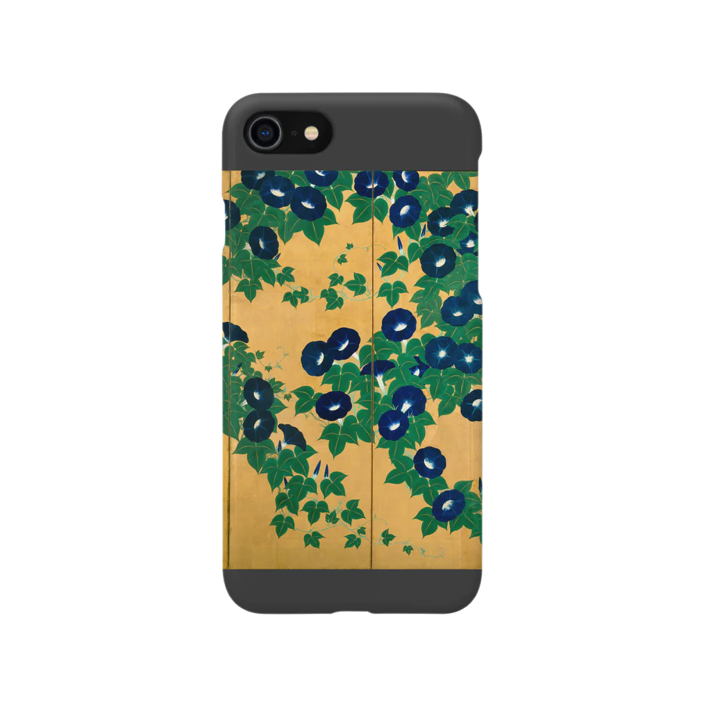 SONOTENI-ARTの002-001　鈴木其一　『朝顔図屏風』　スマホケース　表側面印刷　iPhone SE(2,3)/8/7/6s/6専用デザイン　SC5 iPhone Smartphone Case