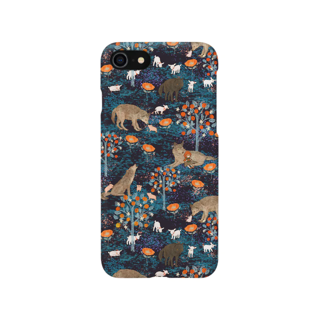 ルルエチュードのやさしいおおかみ（ブラック） iPhone Smartphone Case