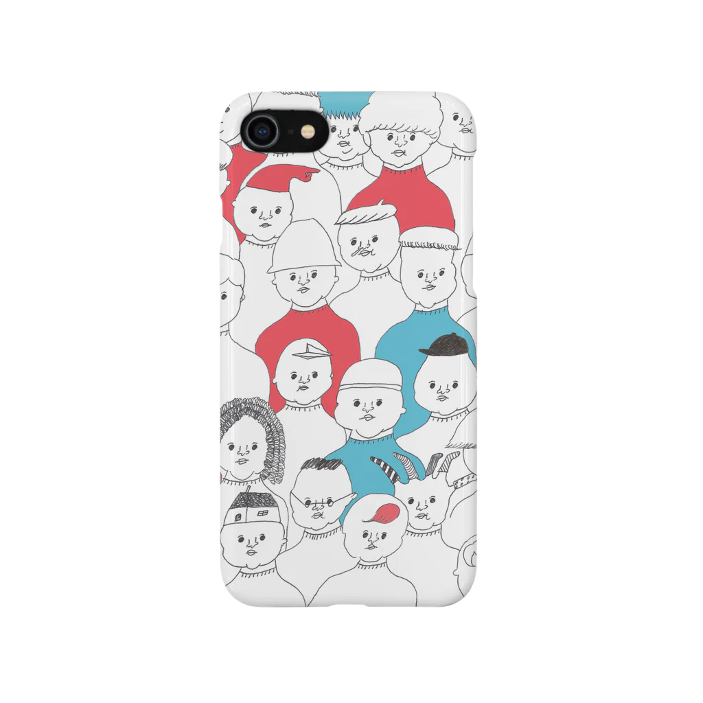 ナガキパーマの赤青のハイネックの集い iPhone Smartphone Case