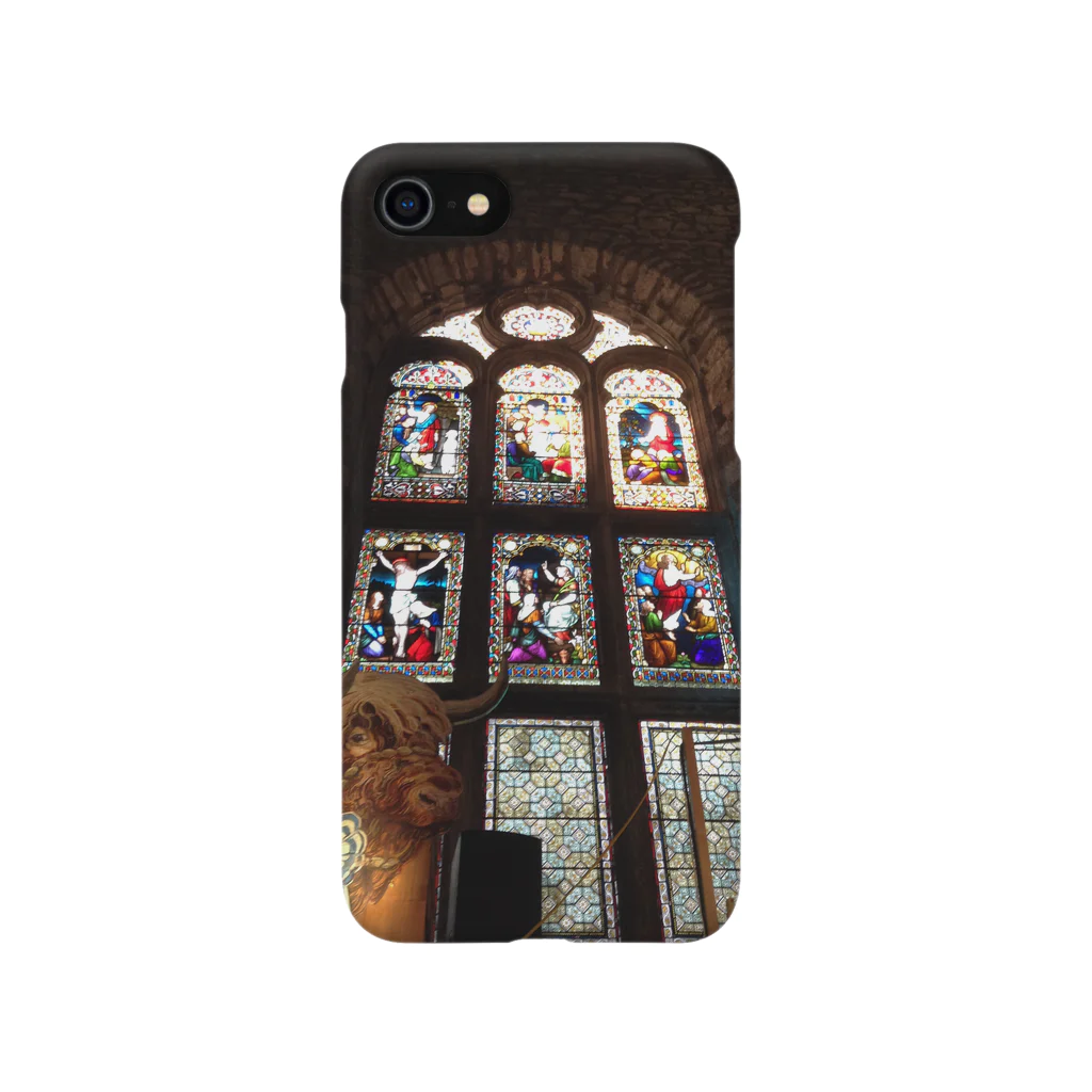 itsumo maigoのステンドグラスと牛 iPhone Smartphone Case