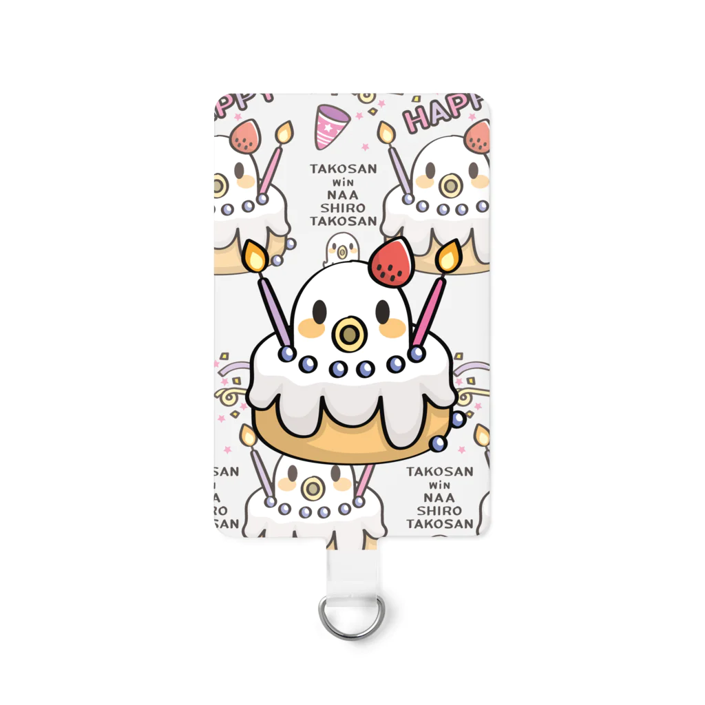イラスト MONYAAT のたこさんwinなー 白たこさんパーティB ケーキ Smartphone Strap
