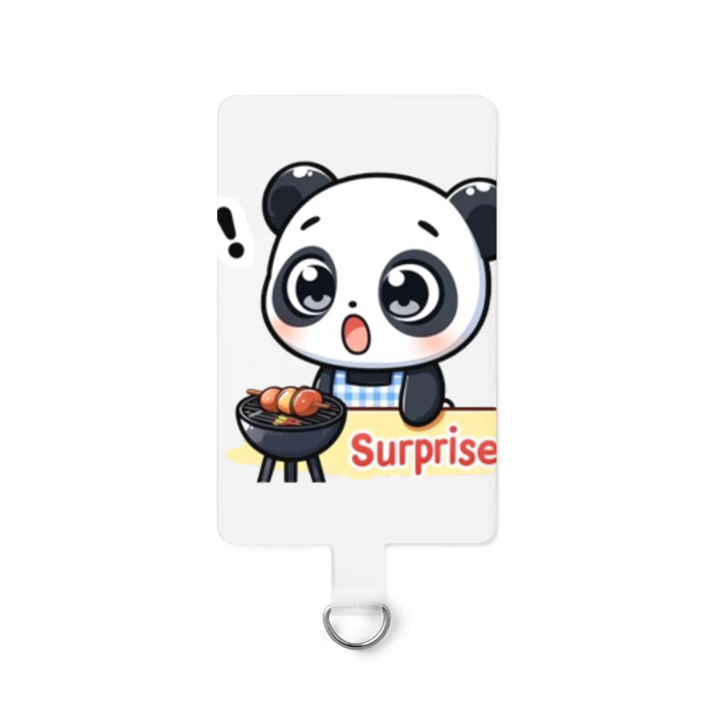 かわいいちびキャラ💛のBBQを楽しむちびキャラパンダ Smartphone Strap