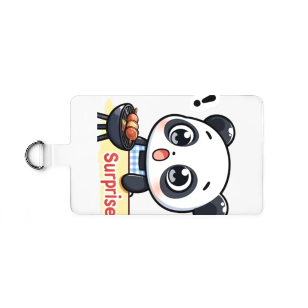かわいいちびキャラ💛のBBQを楽しむちびキャラパンダ Smartphone Strap