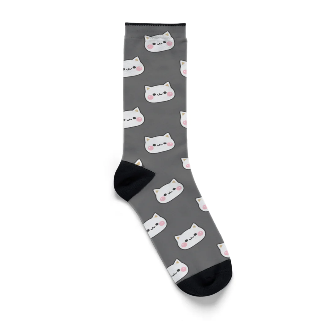 DECORの気づかいの出来るネコ　お顔がいっぱい（グレー）ver.  Socks