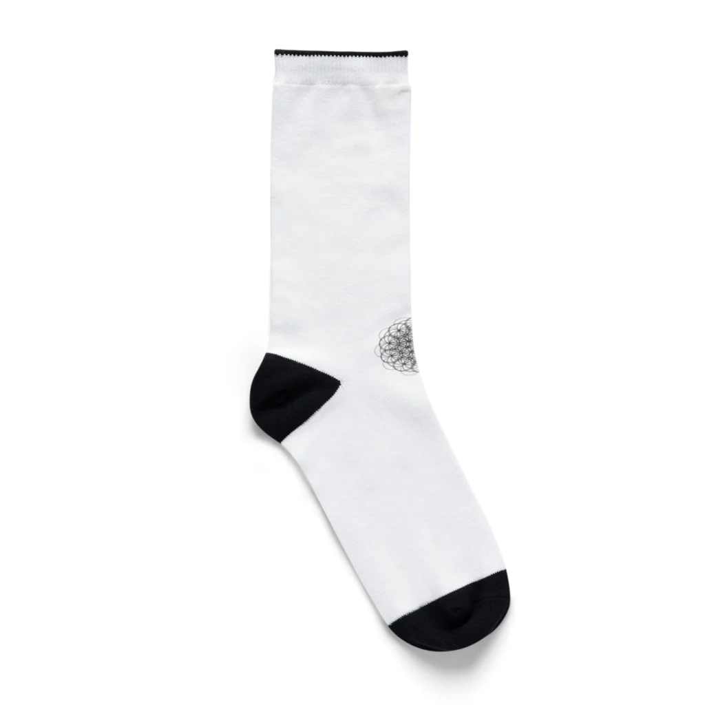 fumikingのフラワーオブライフ90度重ね掛け Socks