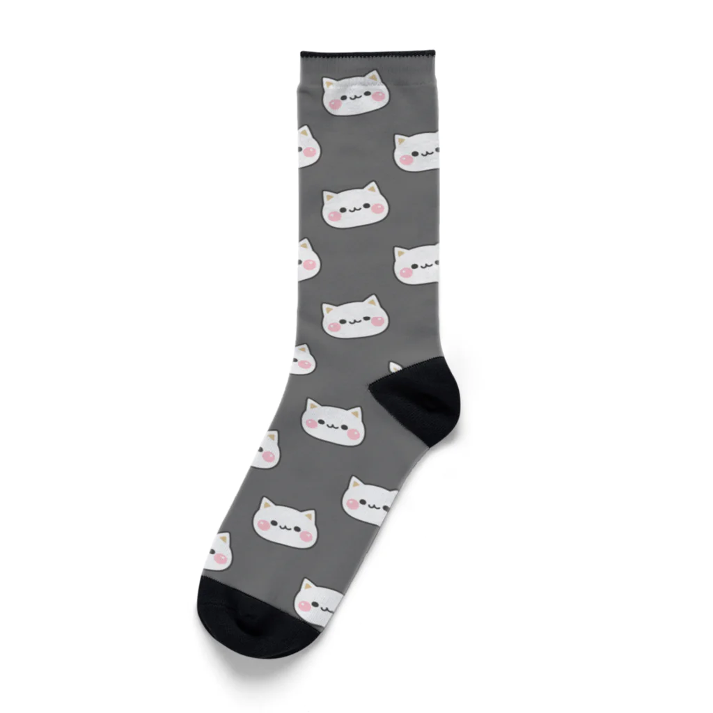 DECORの気づかいの出来るネコ　お顔がいっぱい（グレー）ver.  Socks