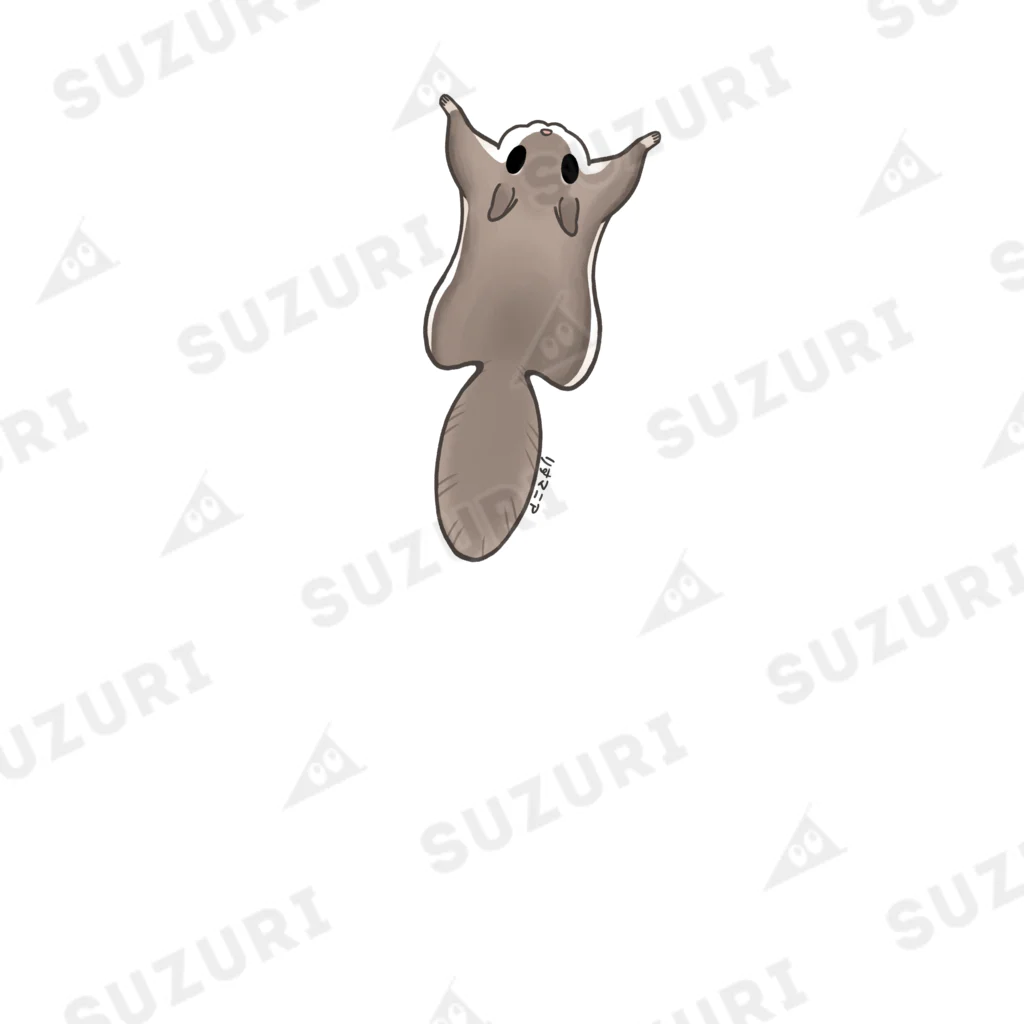 ねずりすSHOPのはりつきモモンガ斜 Socks