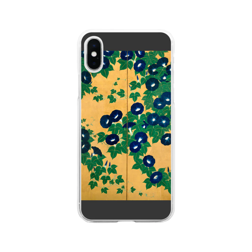 SONOTENI-ARTの002-001　鈴木其一　『朝顔図屏風』　クリア　スマホケース　iPhone XS/X専用デザイン　CC2 Soft Clear Smartphone Case