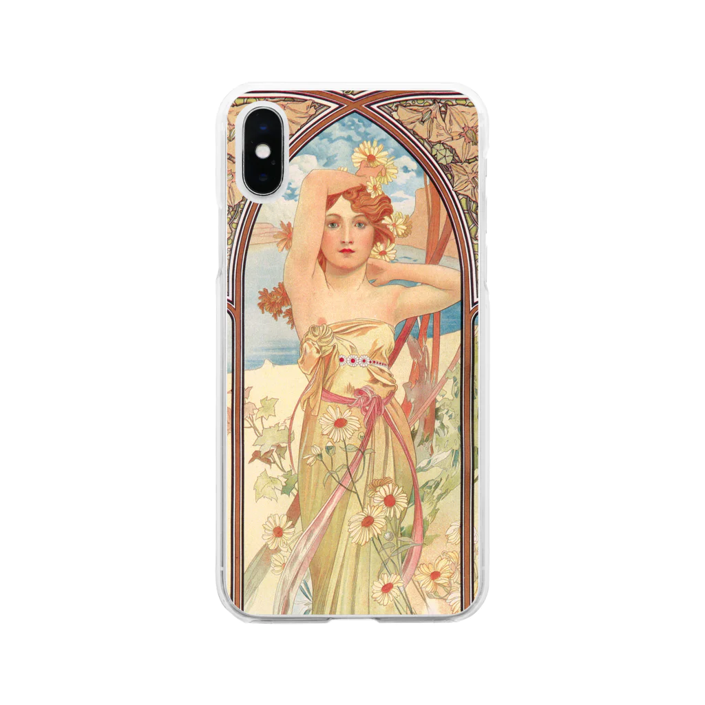 SONOTENI-ARTの014-010　アルフォンス・ミュシャ　『時の流れ：昼の輝き』　クリア　スマホケース　iPhone XS/X専用デザイン　CC2 Soft Clear Smartphone Case