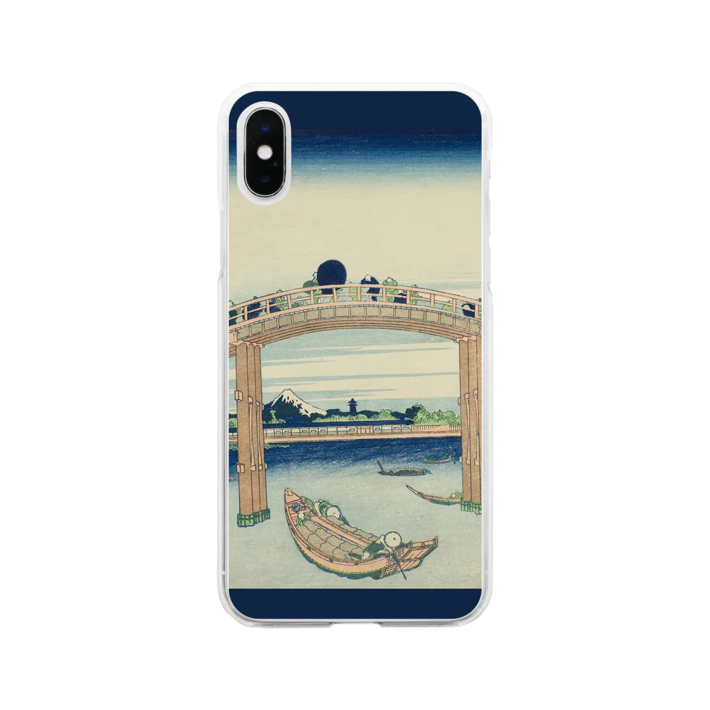 SONOTENI-ARTの003-014　葛飾北斎　『富嶽三十六景　深川万年橋下』　クリア　スマホケース　iPhone XS/X専用デザイン　CC2 Soft Clear Smartphone Case