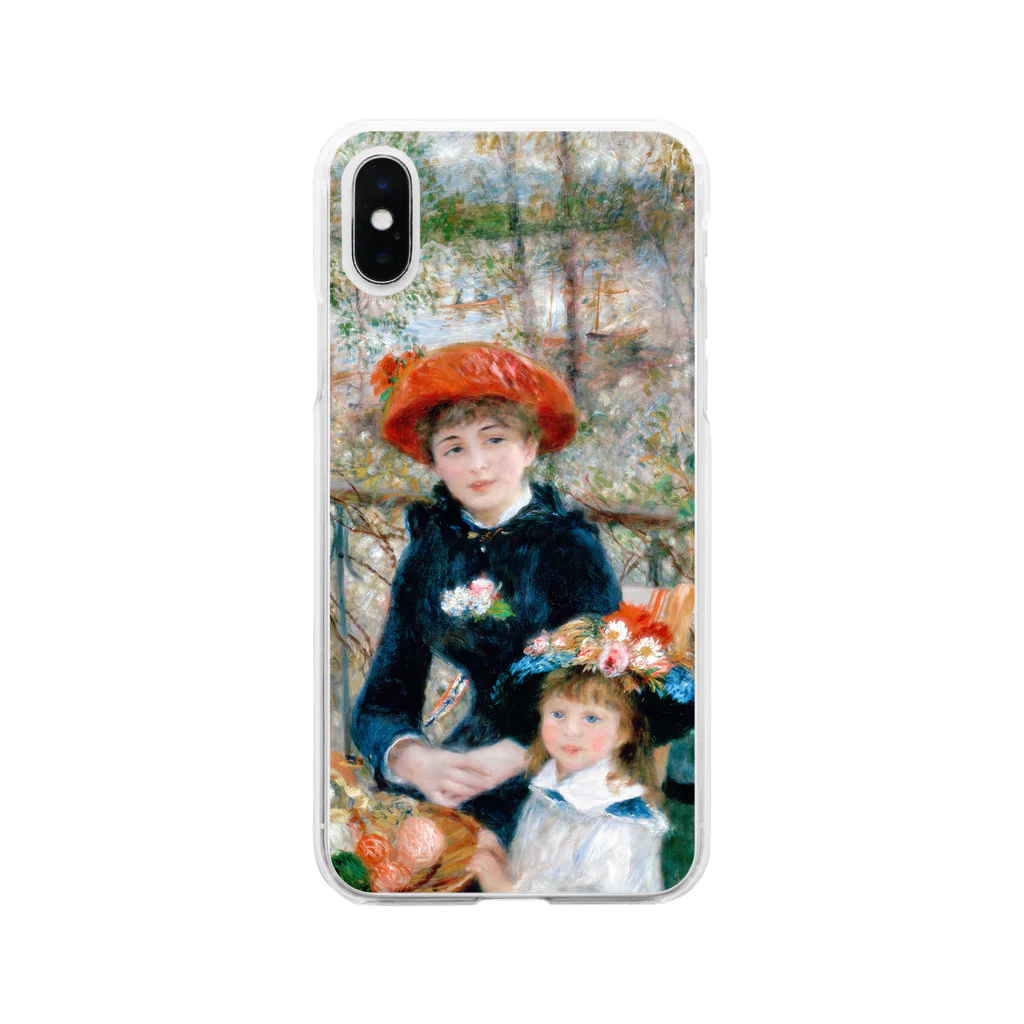 SONOTENI-ARTの016-005　ルノワール　『二人の姉妹（テラスにて）』　クリア　スマホケース　iPhone XS/X専用デザイン　CC2 Soft Clear Smartphone Case