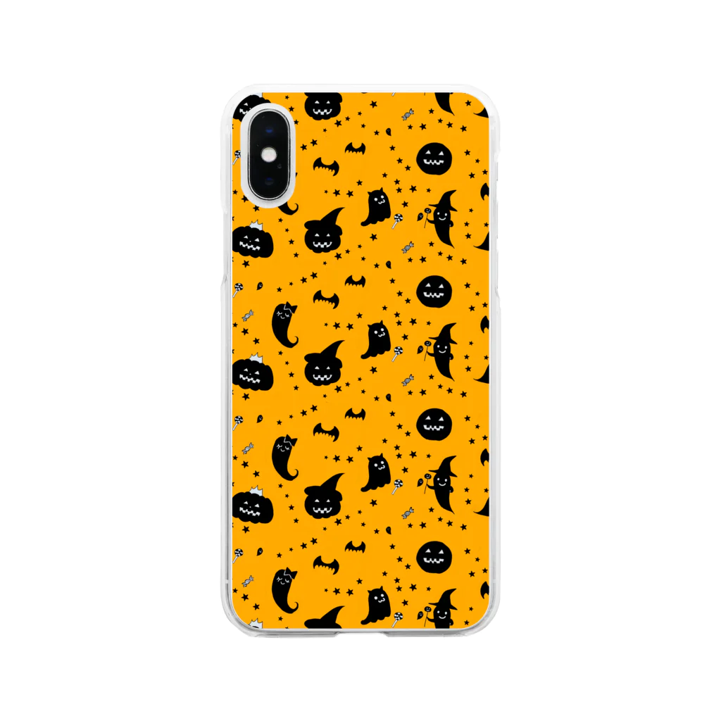 Je te veuxのおばけパレード オレンジ Soft Clear Smartphone Case