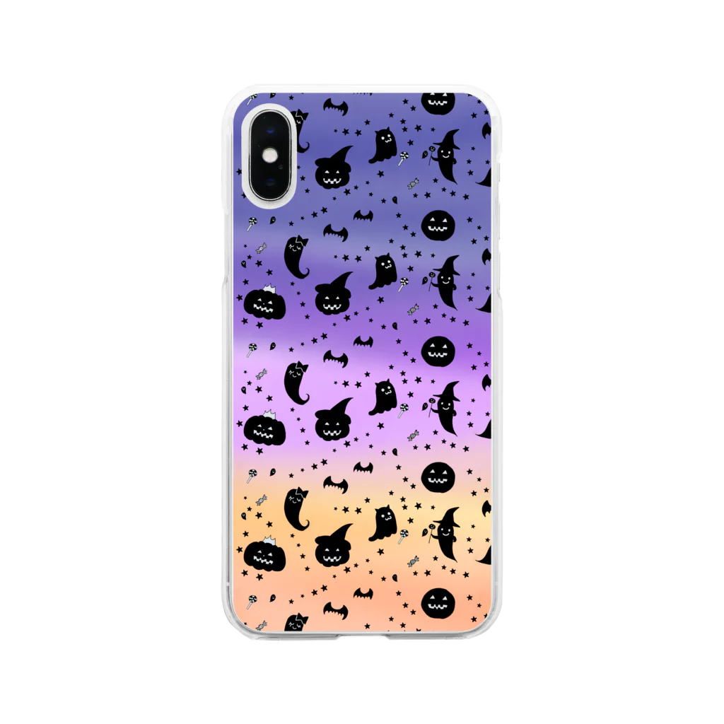 Je te veuxのおばけパレード グラデ空 Soft Clear Smartphone Case