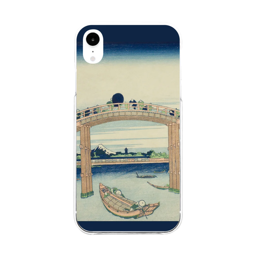 SONOTENI-ARTの003-014　葛飾北斎　『富嶽三十六景　深川万年橋下』　クリア　スマホケース　iPhone XR専用デザイン　CC3 Soft Clear Smartphone Case