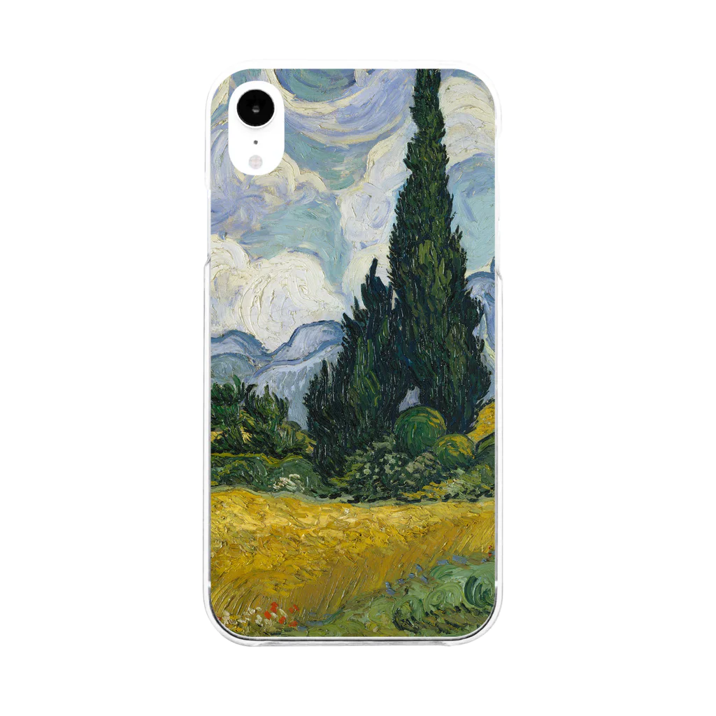SONOTENI-ARTの005-015　ゴッホ　『糸杉のある麦畑』　クリア　スマホケース　iPhone XR専用デザイン　CC3 Soft Clear Smartphone Case