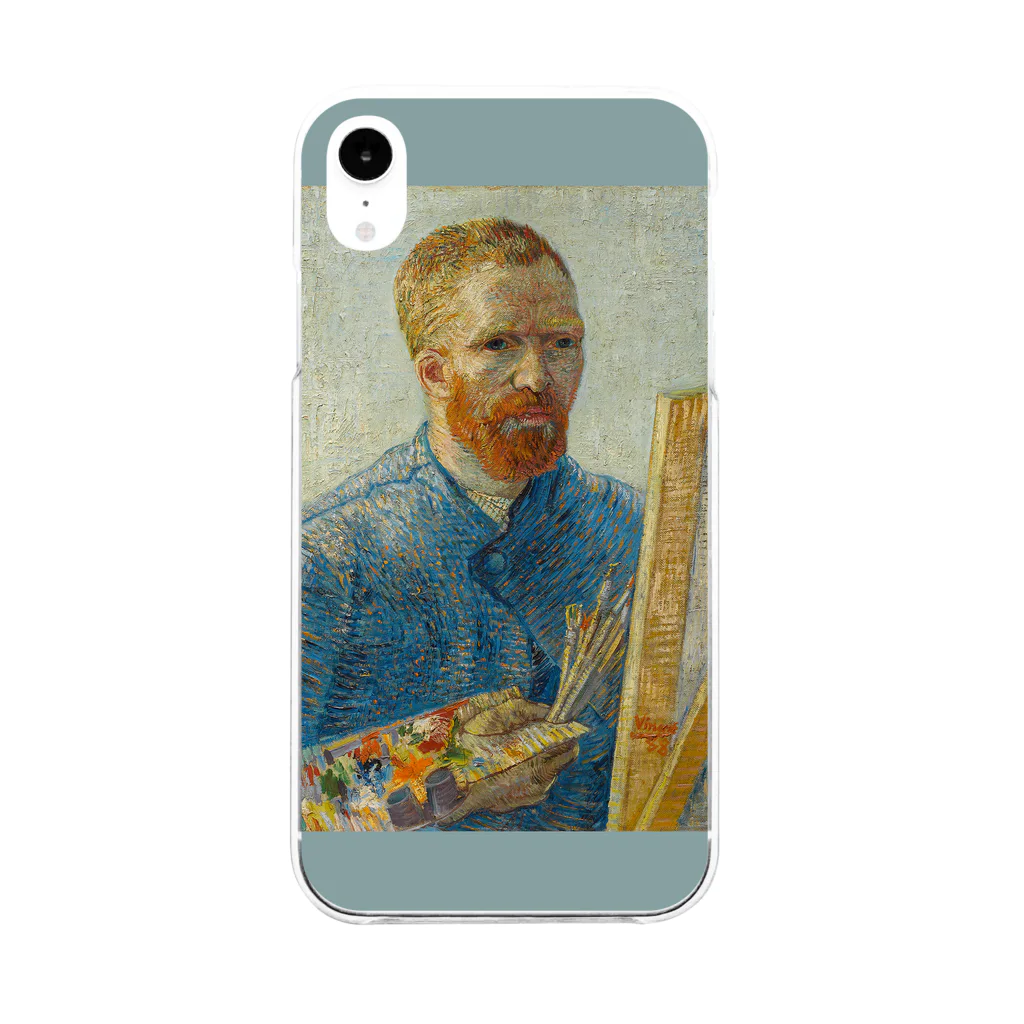 SONOTENI-ARTの005-020　ゴッホ　『画家としての自画像』　クリア　スマホケース　iPhone XR専用デザイン　CC3 Soft Clear Smartphone Case
