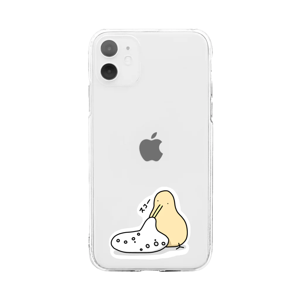 オカリナ講師のジャスティン　(((はげしい)))キーウィのオカリナを吹くキーウィ Soft Clear Smartphone Case